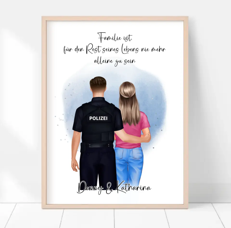 Polizei & Frau + 1-2 Kinder Poster