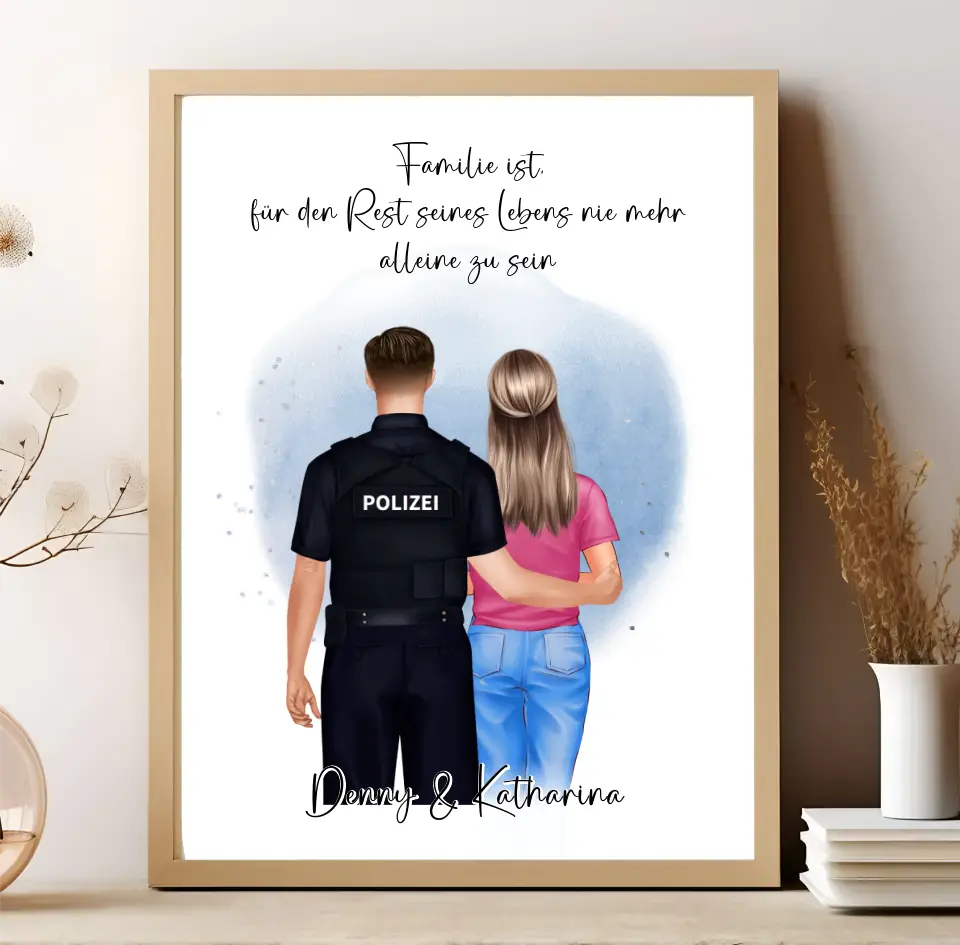 Polizei & Frau + 1-2 Kinder Poster