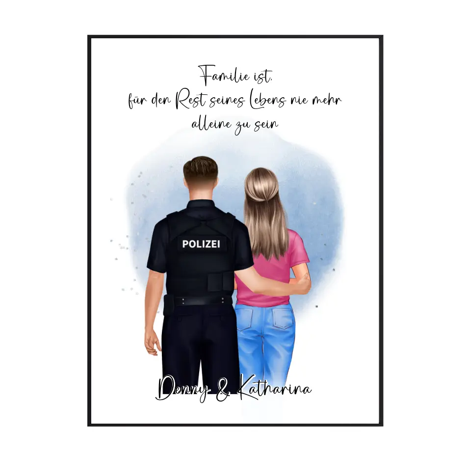 Polizei & Frau + 1-2 Kinder Poster