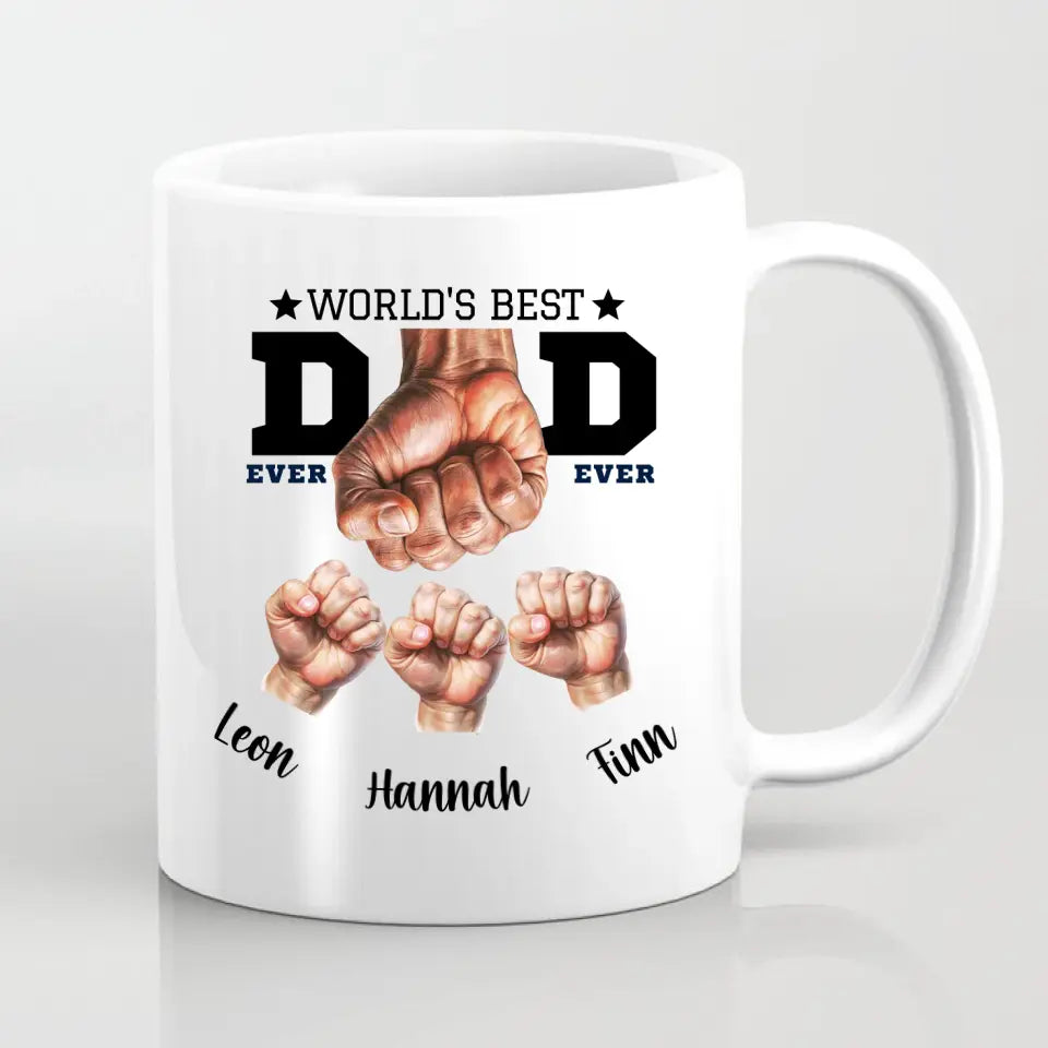 Papa + 1-4 Kinder Faust Tasse