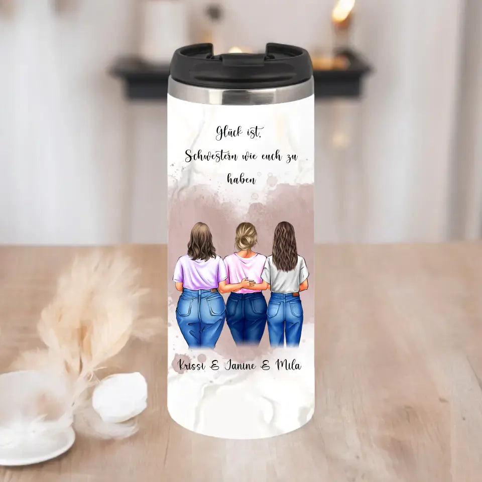 Freundin Tasse / Thermobecher Geschenk, 2-3 Freundinnen