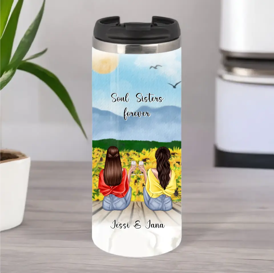Personalisierte 2-3 Freundinnen Tasse / Thermobecher