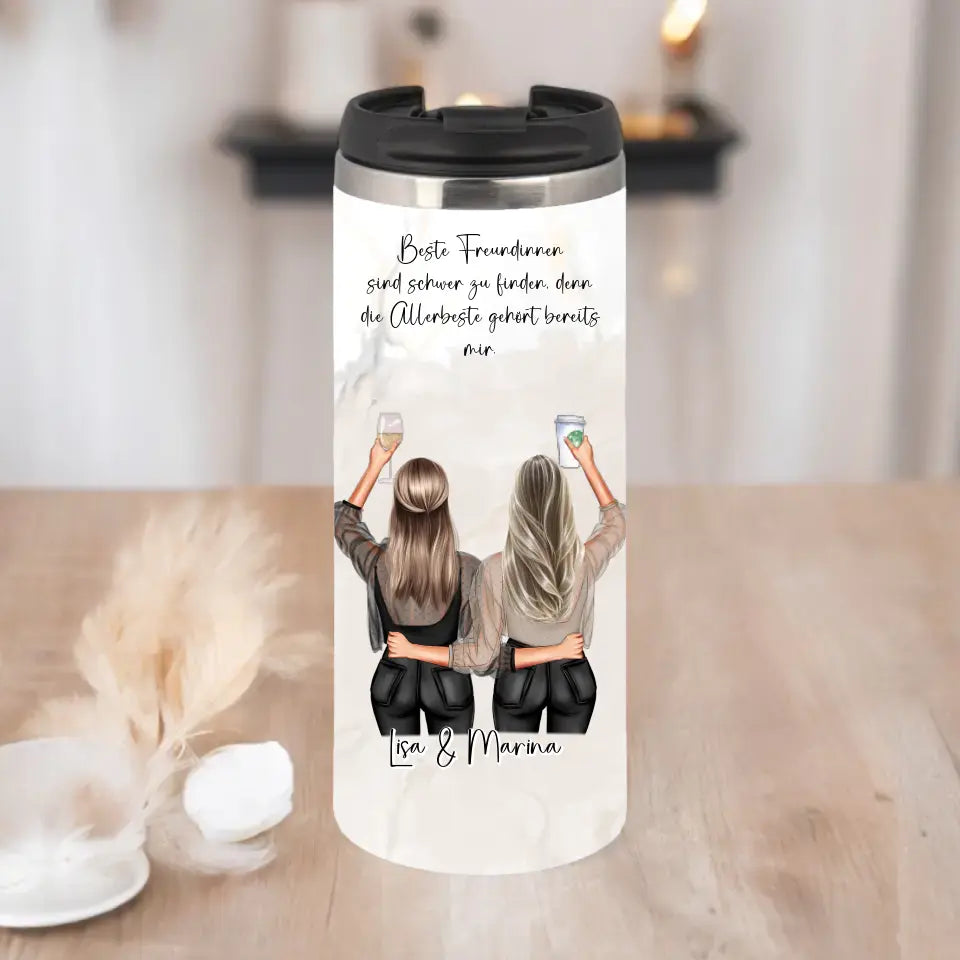 Personalisierte 2-3 Freundinnen Tasse / Thermobecher