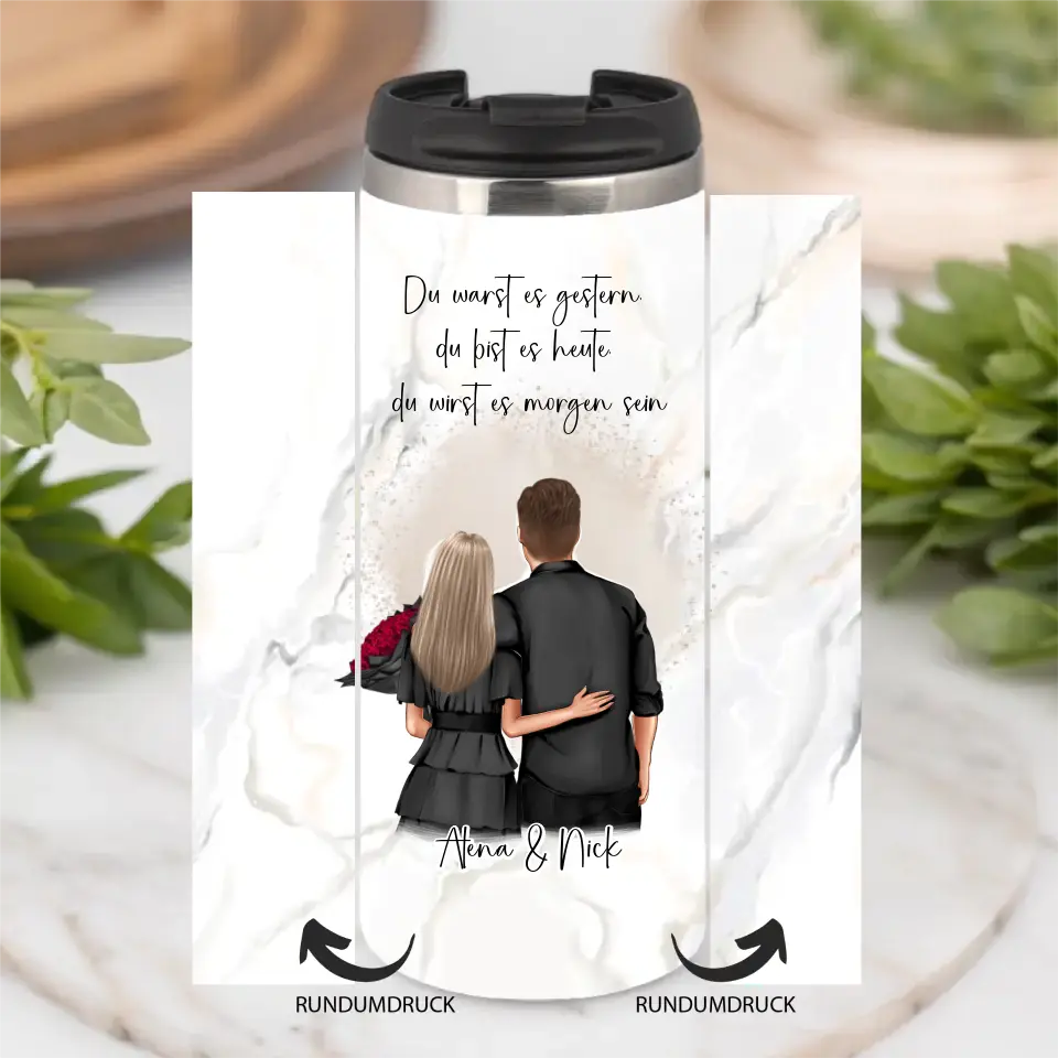 Paar Tasse / Thermobecher - Personalisiert