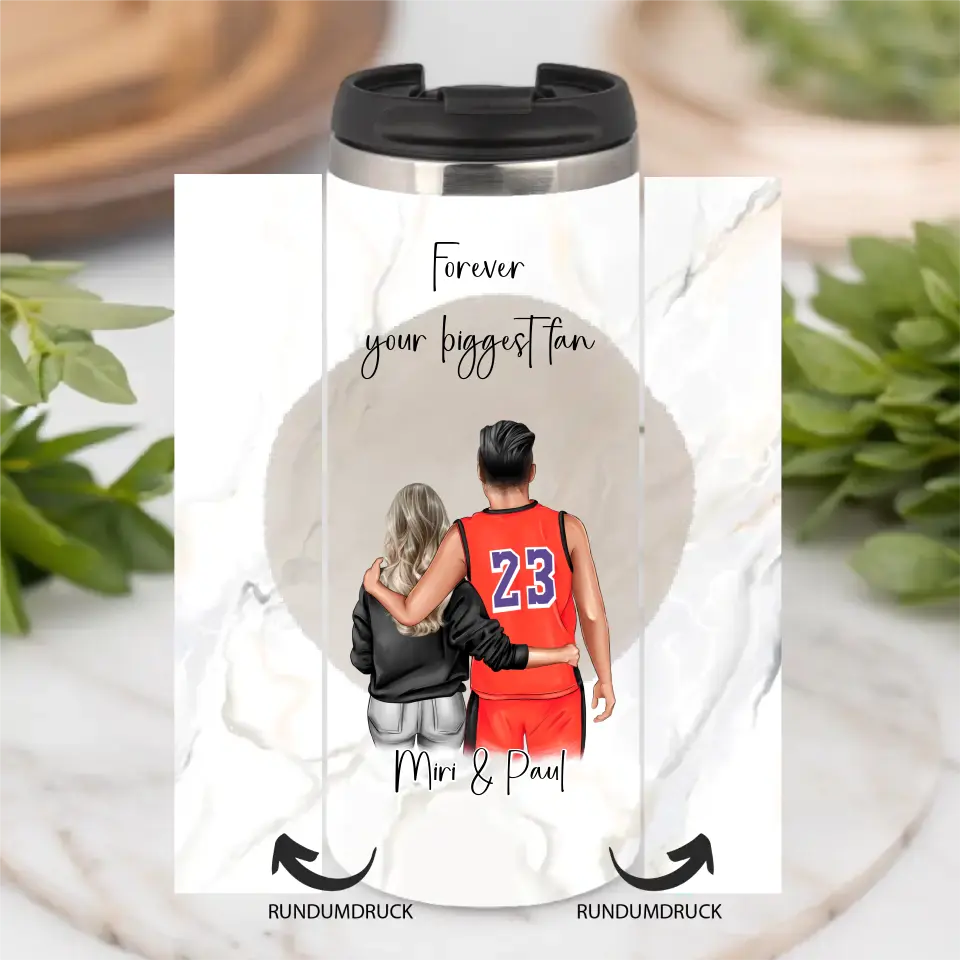 Basketball Paar Personalisiert Tasse / Thermobecher