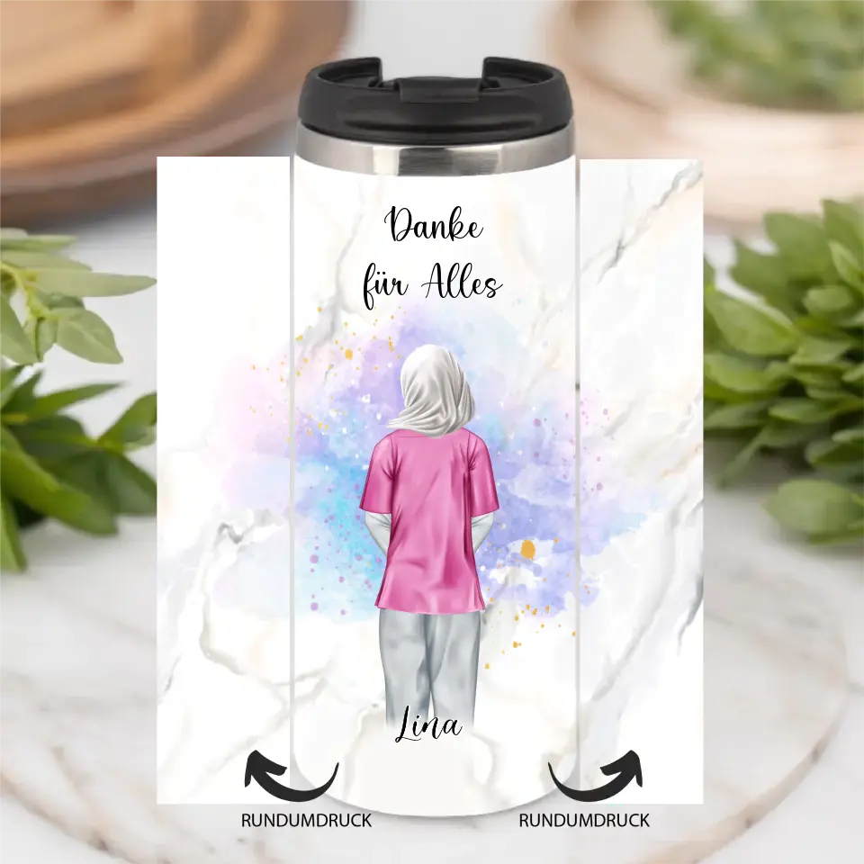 Krankenschwester mit Hijab o. Haare Tasse / Thermobecher
