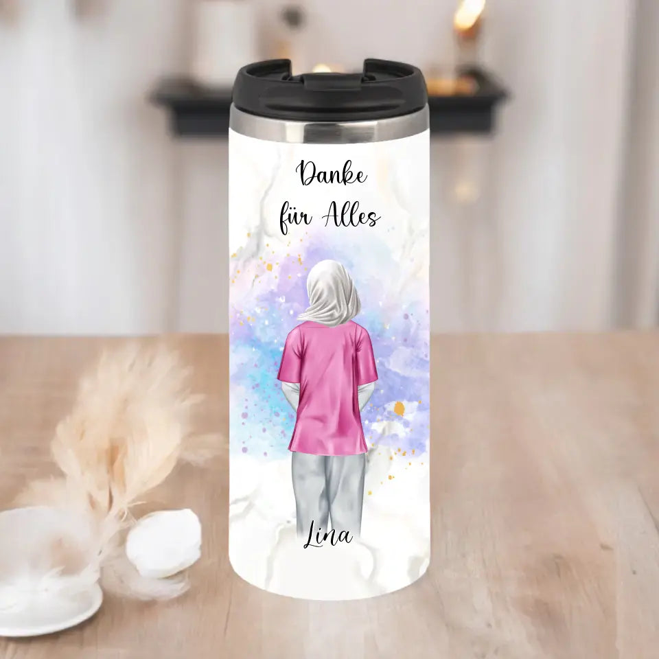 Krankenschwester mit Hijab o. Haare Tasse / Thermobecher