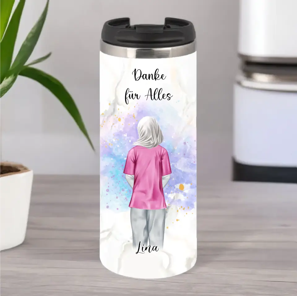 Krankenschwester mit Hijab o. Haare Tasse / Thermobecher