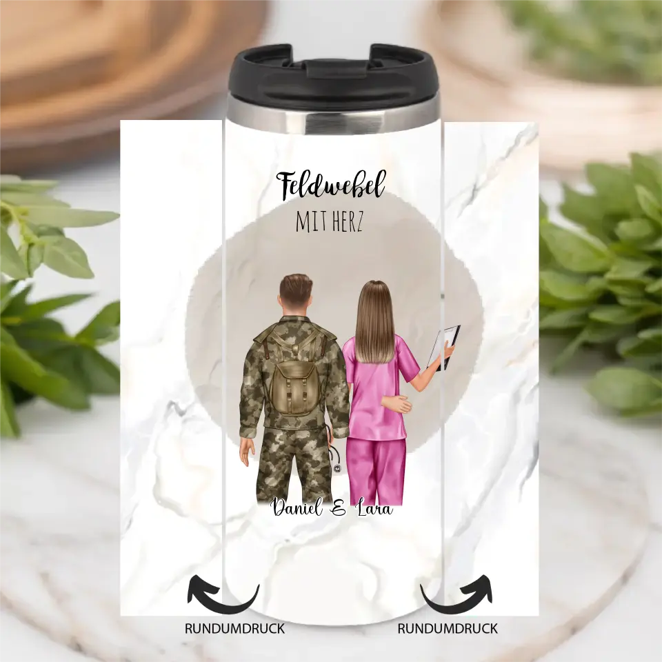 Soldat/in & Krankenschwester Tasse / Thermobecher