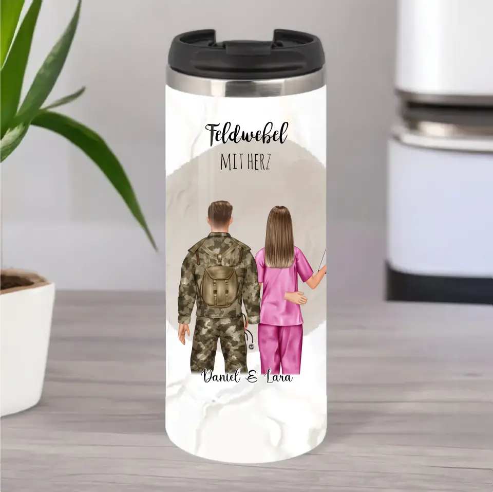 Soldat/in & Krankenschwester Tasse / Thermobecher