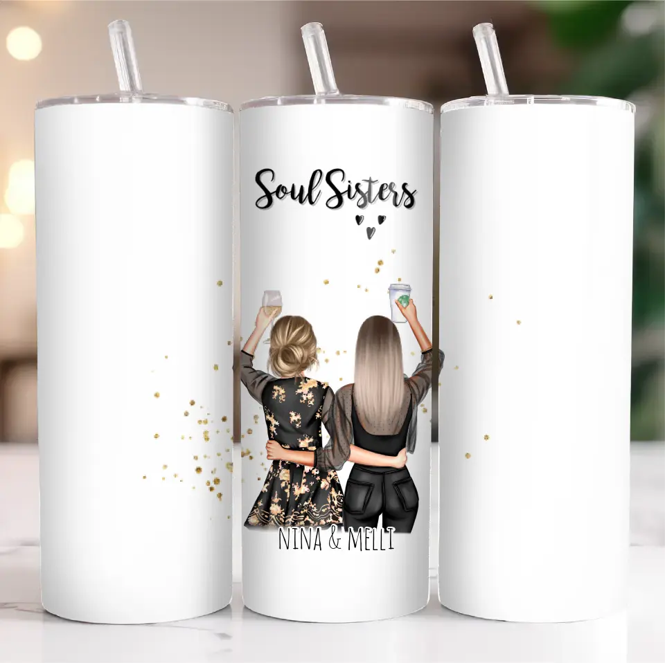 Personalisierte 2-3 Freundinnen Tasse / Thermobecher Bestseller #1