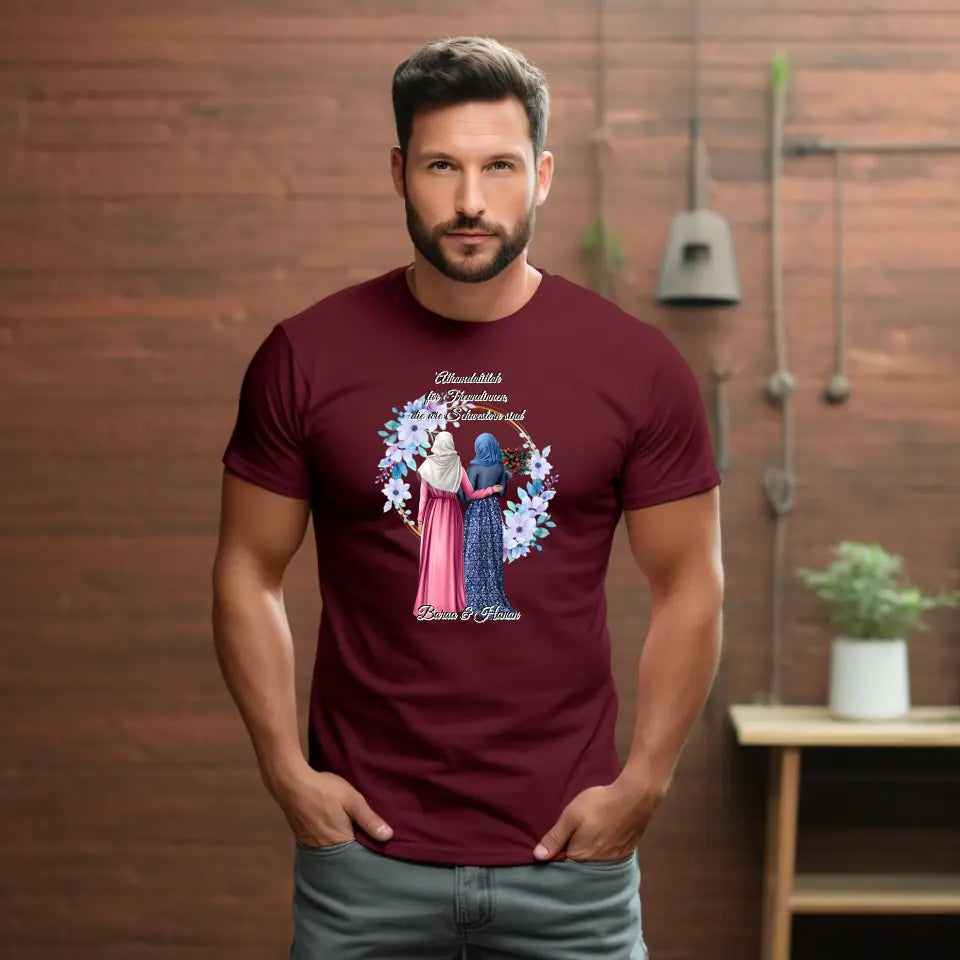 2-4 Muslim Freundinnen T-Shirt (Haare & Hijab)