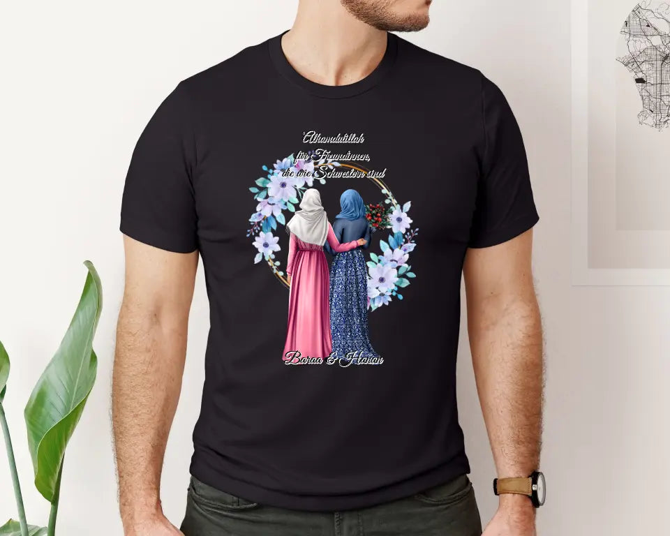 2-4 Muslim Freundinnen T-Shirt (Haare & Hijab)