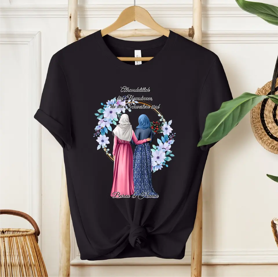 2-4 Muslim Freundinnen T-Shirt (Haare & Hijab)