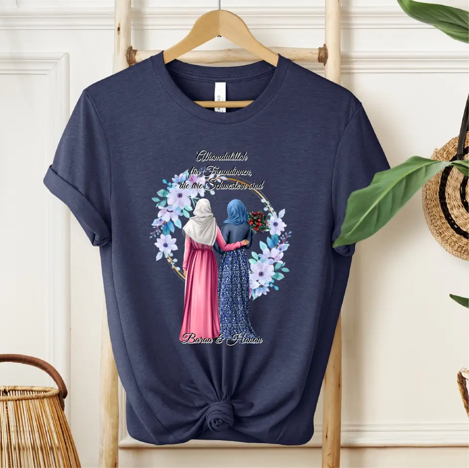 2-4 Muslim Freundinnen T-Shirt (Haare & Hijab)