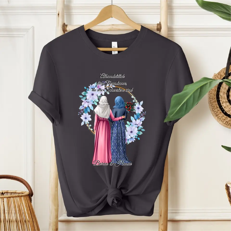 2-4 Muslim Freundinnen T-Shirt (Haare & Hijab)