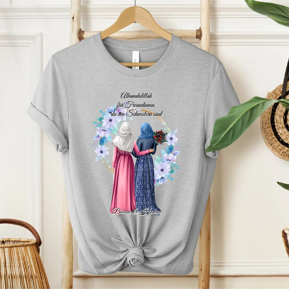 2-4 Muslim Freundinnen T-Shirt (Haare & Hijab)