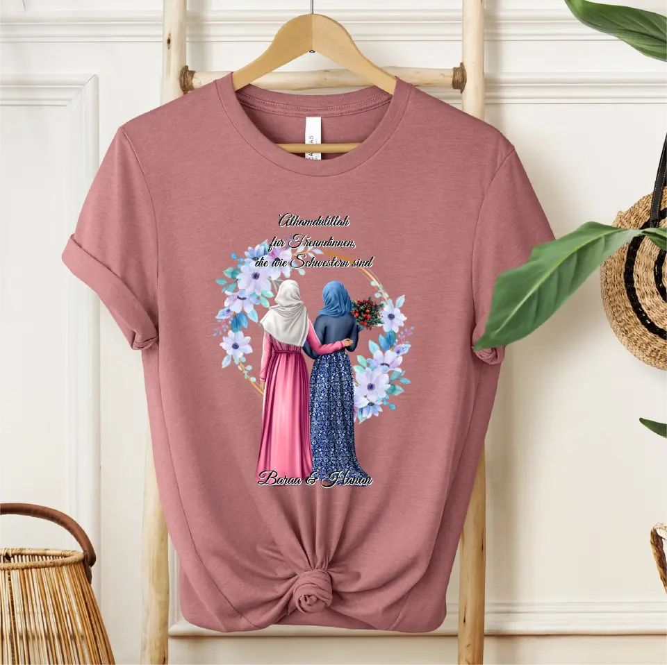 2-4 Muslim Freundinnen T-Shirt (Haare & Hijab)