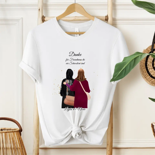 Muslim Freundinnen T-Shirt (Haare & Hijab)