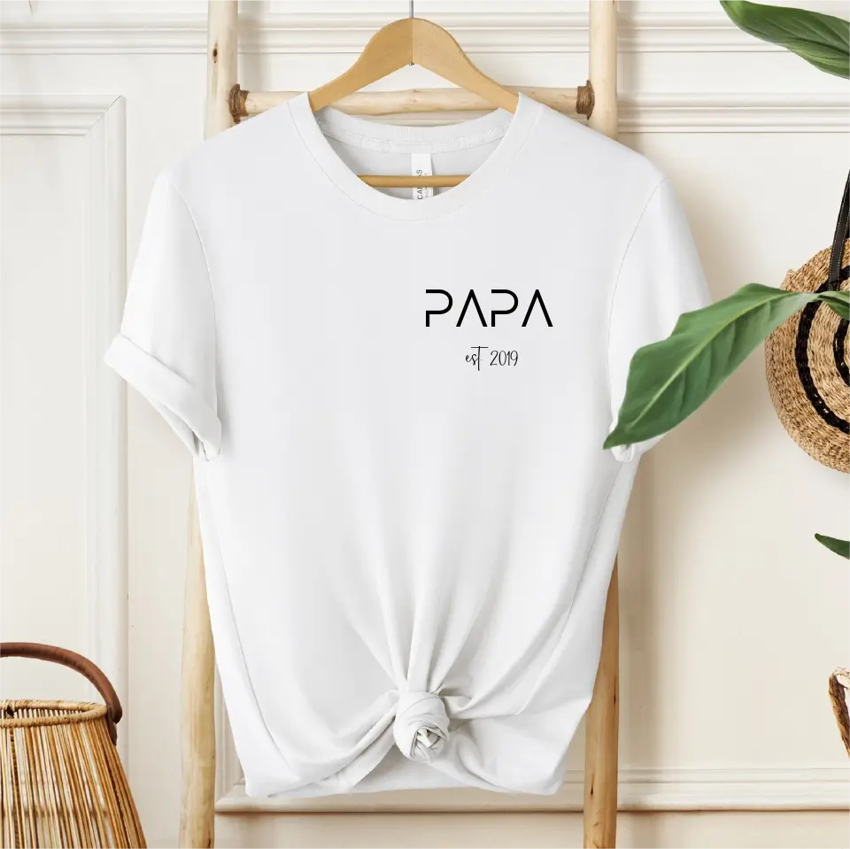 Personalisiertes T-Shirt Papa seit...