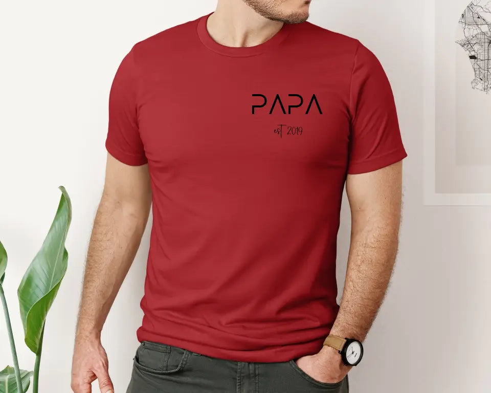 Personalisiertes T-Shirt Papa seit...