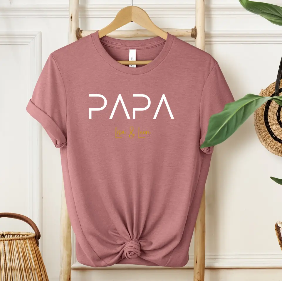 T-Shirt personalisiert Papa und Kindernamen