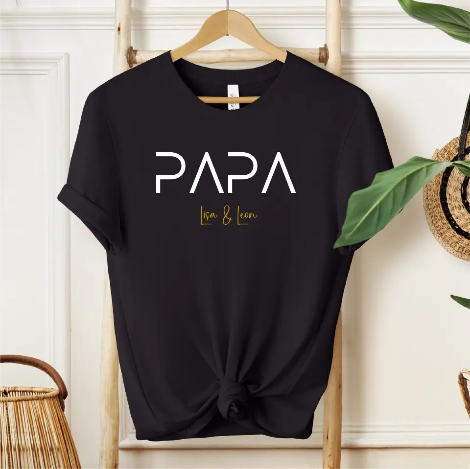 T-Shirt personalisiert Papa und Kindernamen