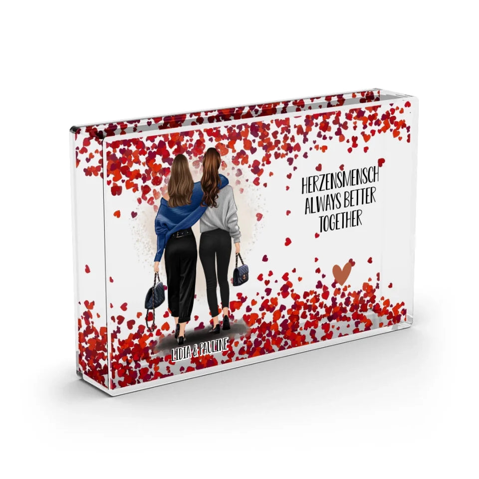 2-4 Freundinnen Schneekugel Herz