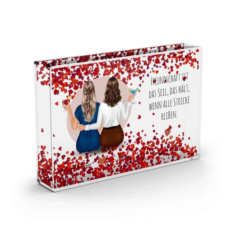 Beste Freundinnen Schneekugel Herz