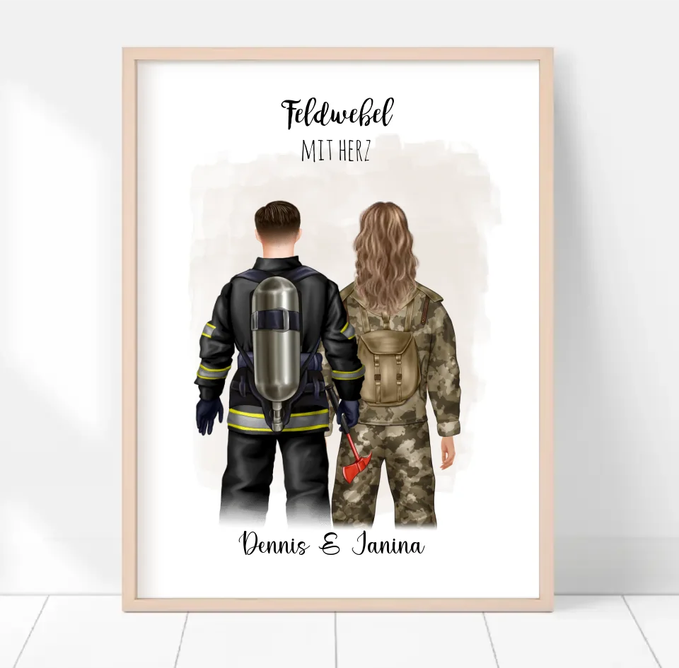 Feuerwehrmann & Soldat/in Poster