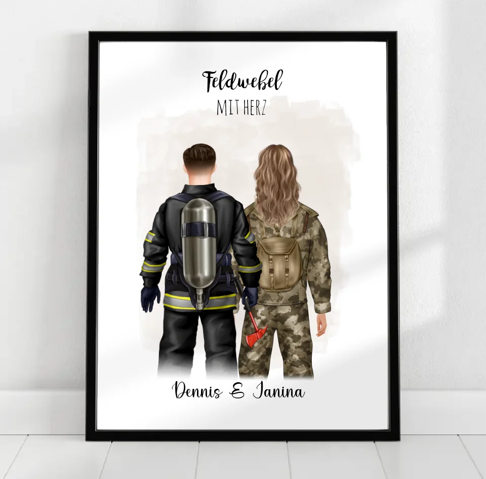 Feuerwehrmann & Soldat/in Poster