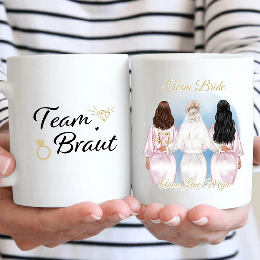 Braut 2-5 Freundinnen Tasse / Thermobecher