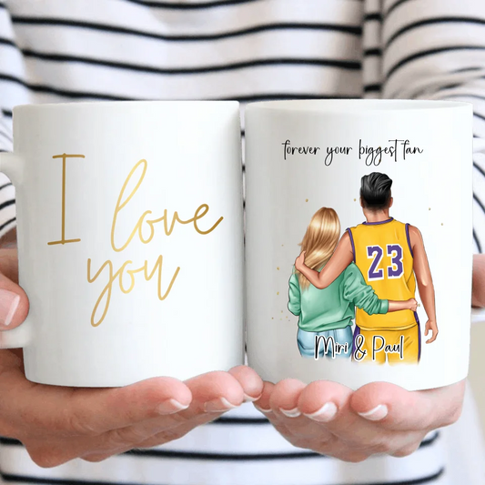 Basketball Paar Personalisiert Tasse / Thermobecher