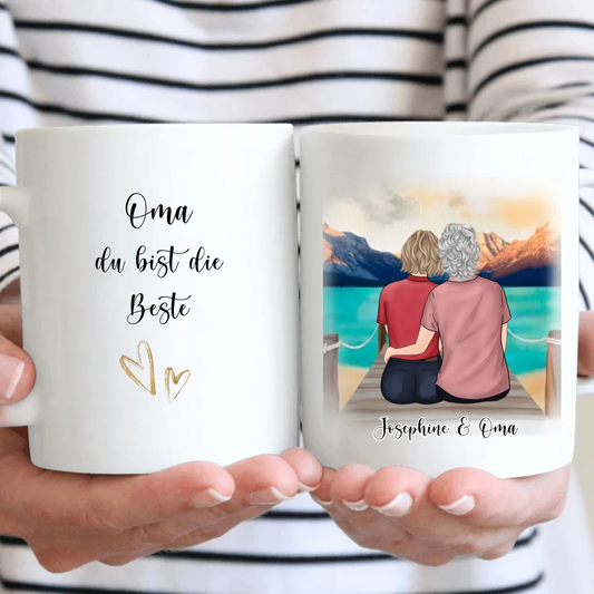 Oma & Enkelin Tasse / Thermobecher Personalisiert