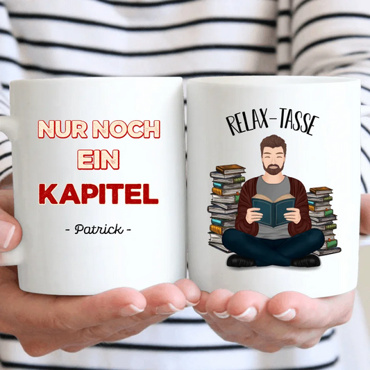 Bücherwurm Relax Tasse - Nur ein Junge der Bücher liebt