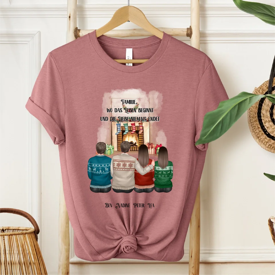 Winter familie 2-4 Personen verschiedene Varianten T-Shirt