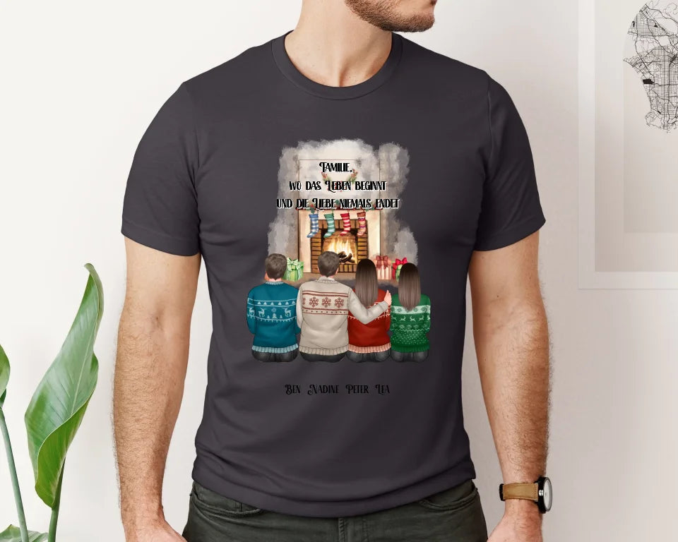 Winter familie 2-4 Personen verschiedene Varianten T-Shirt