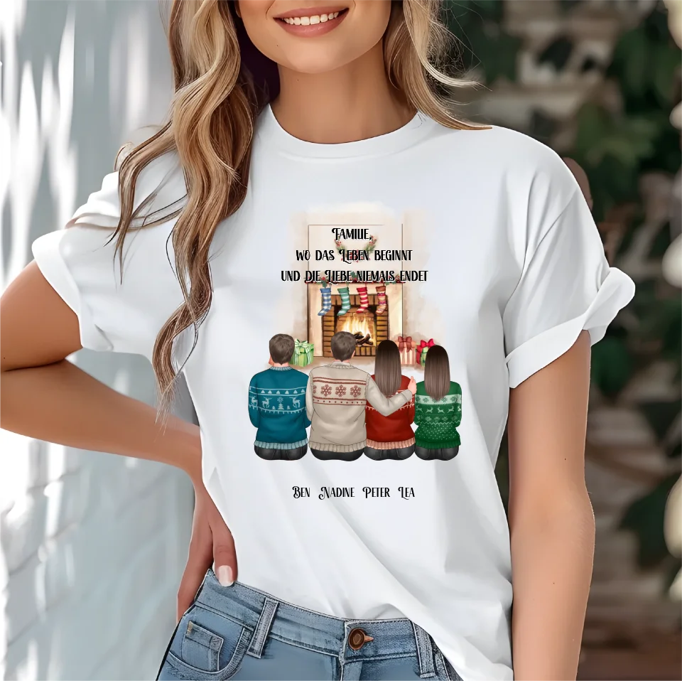 Winter familie 2-4 Personen verschiedene Varianten T-Shirt