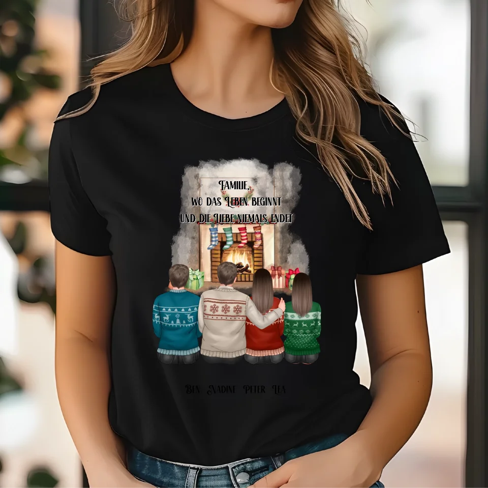 Winter familie 2-4 Personen verschiedene Varianten T-Shirt