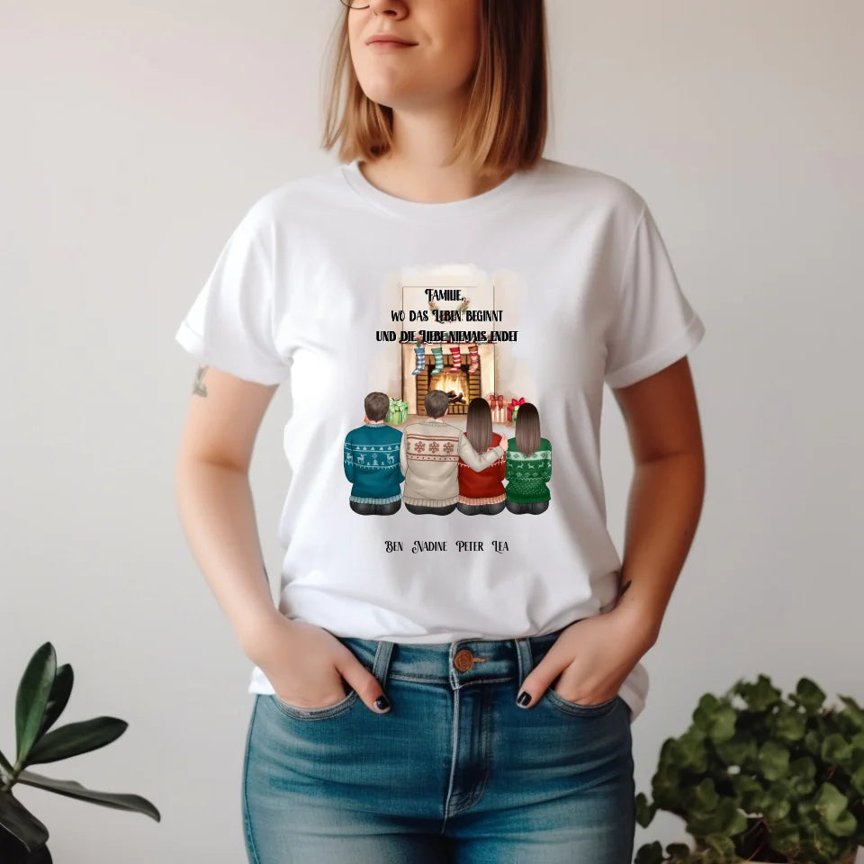 Winter familie 2-4 Personen verschiedene Varianten T-Shirt