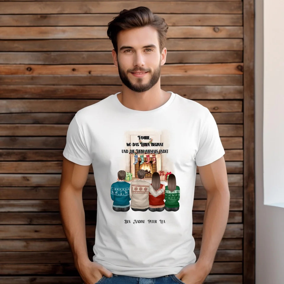 Winter familie 2-4 Personen verschiedene Varianten T-Shirt