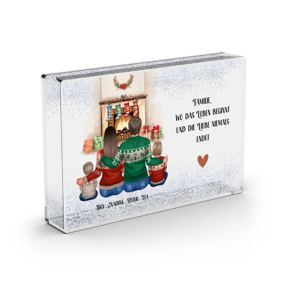 Familie 3-5 Personen + Haustier Schneekugel Schnee