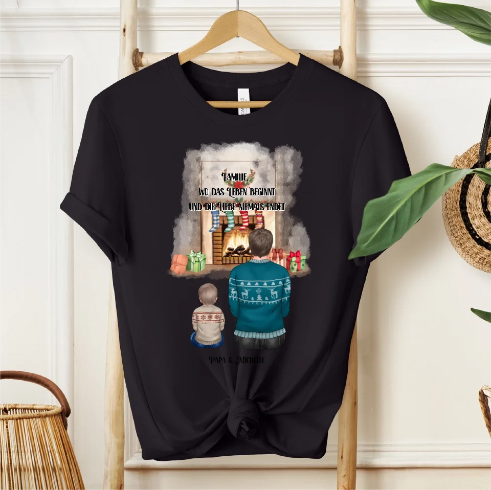 Papa & 1-3 Kinder Winter T-Shirt