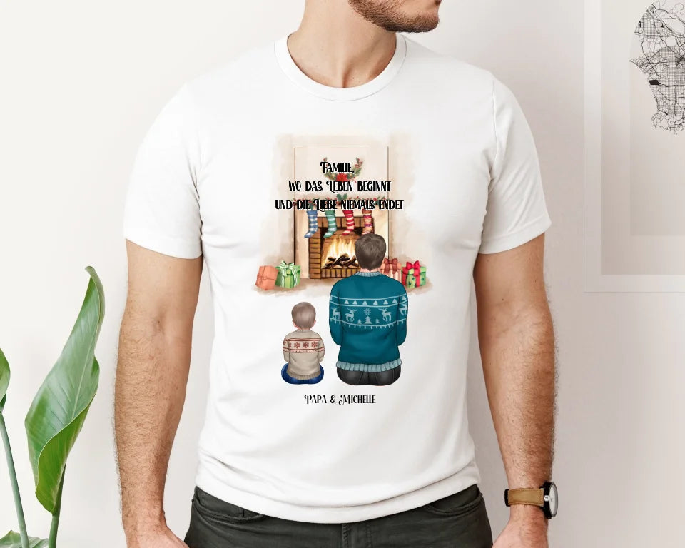 Papa & 1-3 Kinder Winter T-Shirt