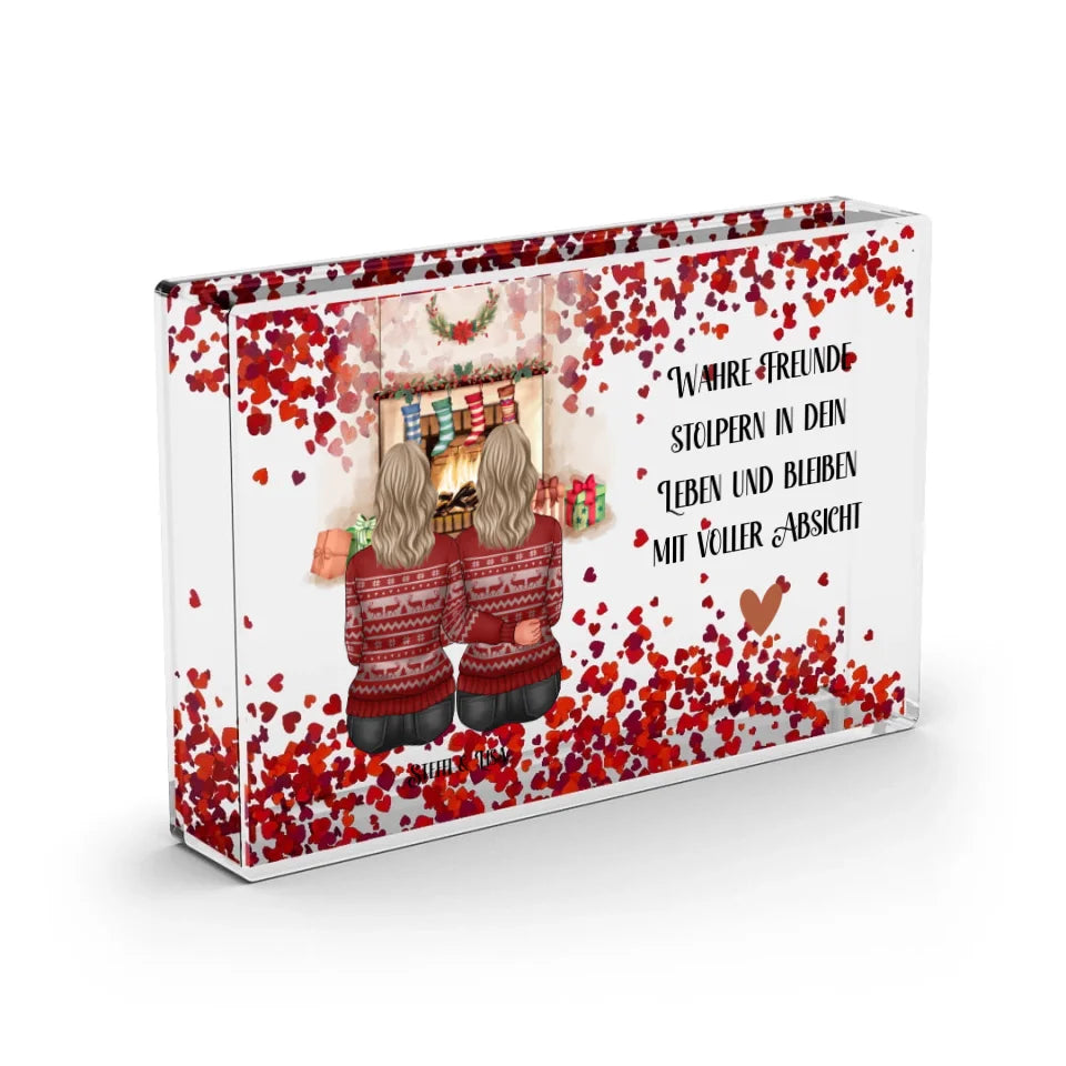 2-3 Freundinnen Winter Schneekugel Herz