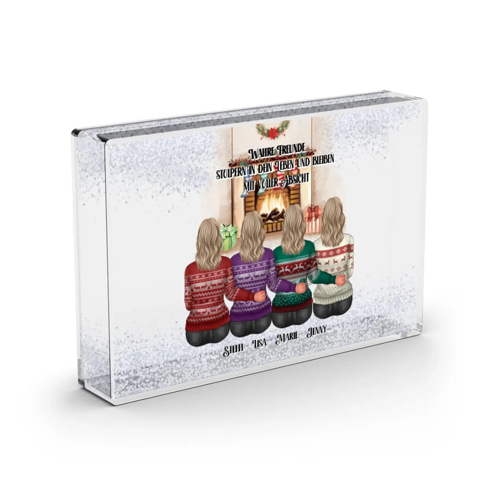 4-7 Freundinnen Winter Schneekugel Schnee