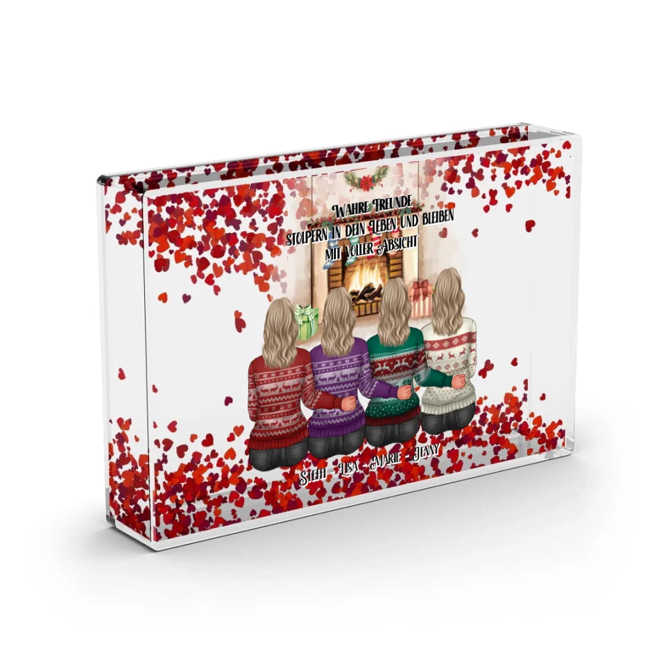 4-7 Freundinnen Winter Schneekugel Herz