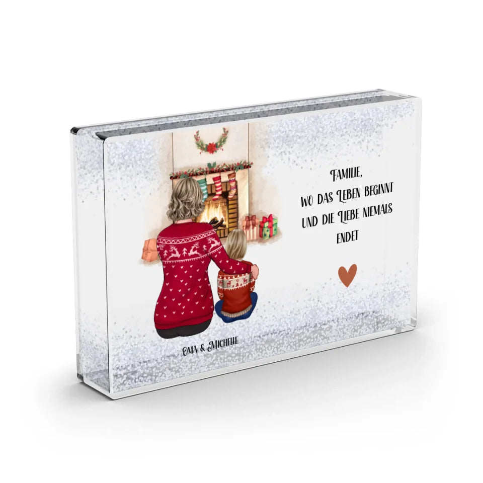 Oma & Enkel Winter Schneekugel Schnee