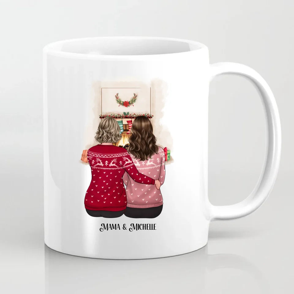 Mama & Tochter/Sohn Winter Tasse
