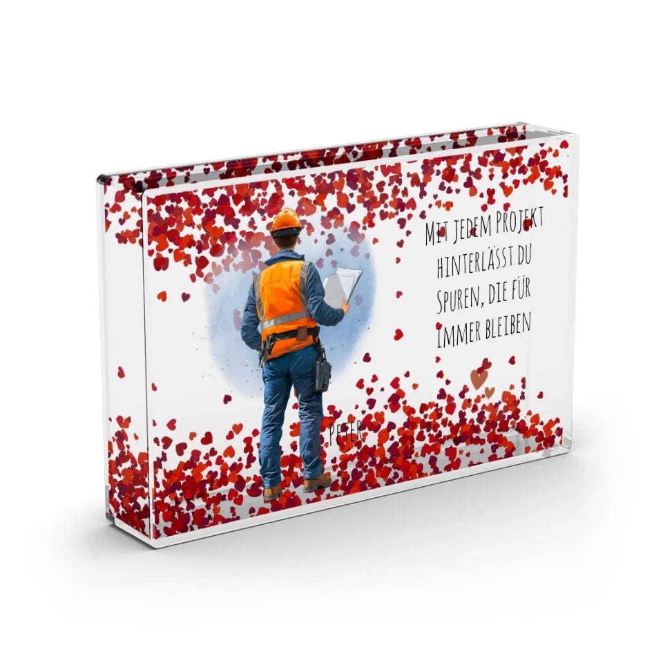 1-2 Personen (Mann/Frau) Ingenieur, Bauarbeiter, Projektleiter,... Schneekugel Herz